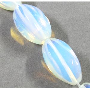 opalite beads, white, twist