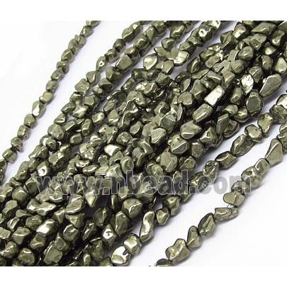 natural Pyrite Beads, erose gemstone