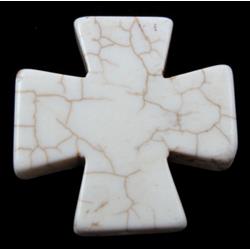 Dye crossTurquoise Beads, White