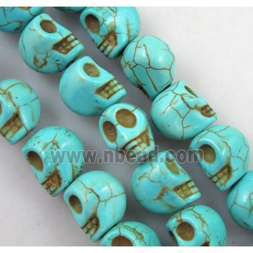 blue synthetic Turquoise skull beads