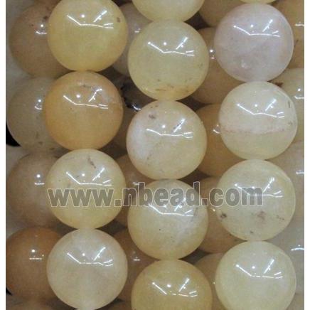 yellow jade bead, round