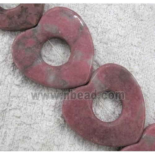 pink jasper bead, heart