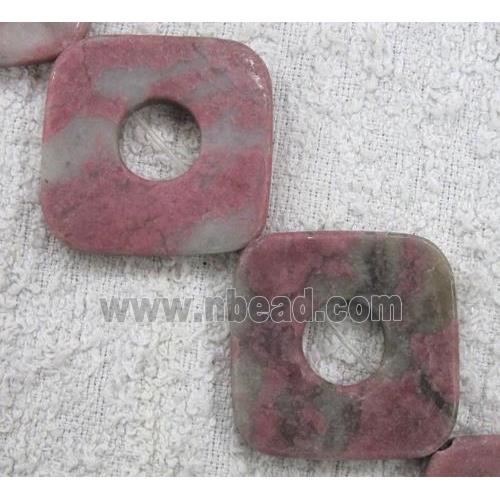 pink jasper bead, square