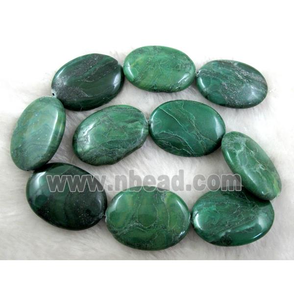 Flat oval gemstone bead