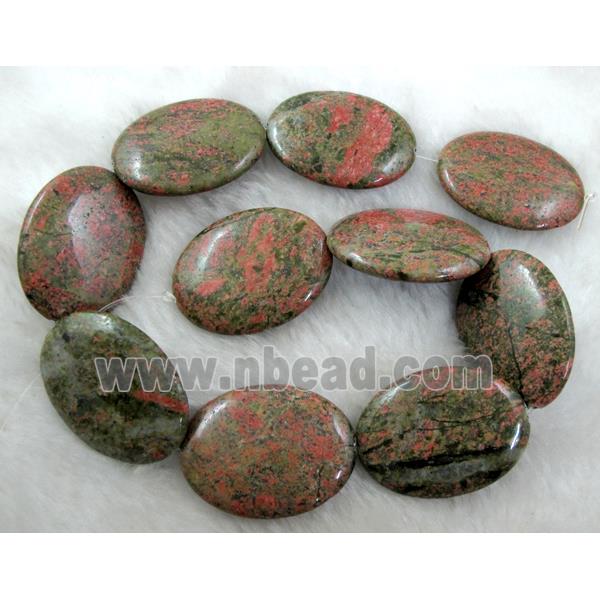 Unakite beads, oval