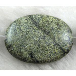 Flat oval gemstone bead