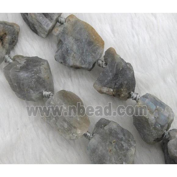 Labradorite nugget beads, freeform, rough