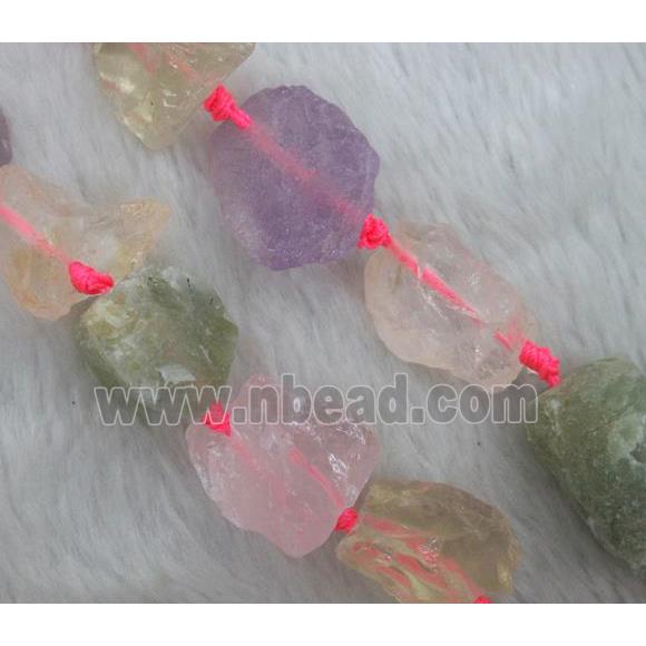 mix quartz beads, freeform nugget, mixed