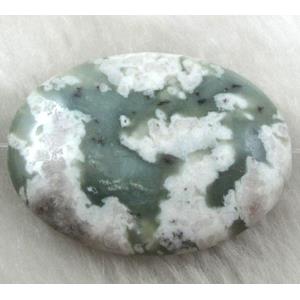 Flat oval gemstone bead