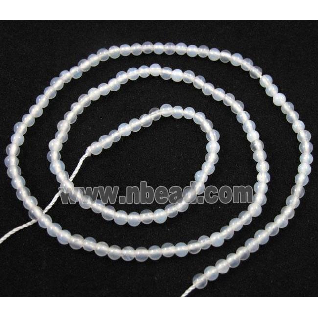 white agate beads, tiny, round