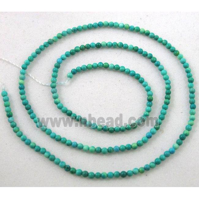 chunky green turquoise beads, tiny, round