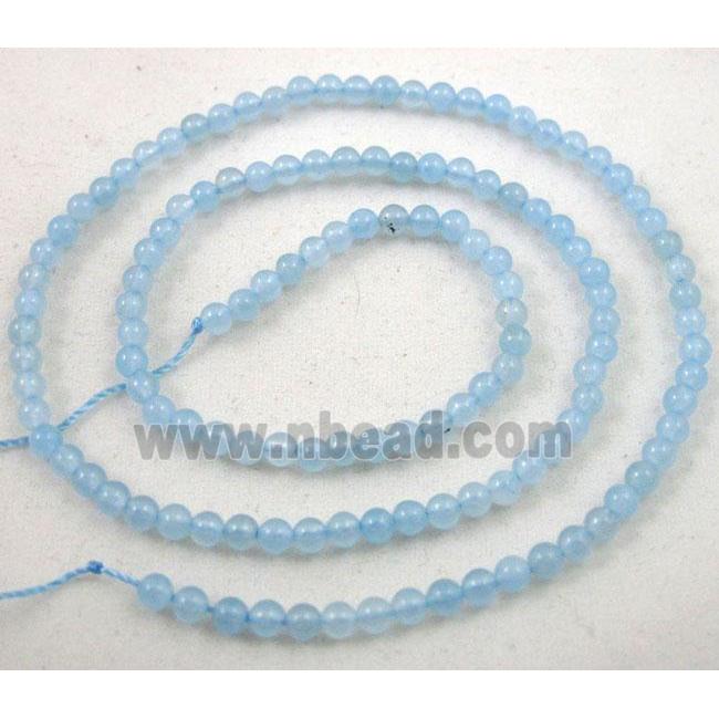 jade beads, tiny, round, sky-blue