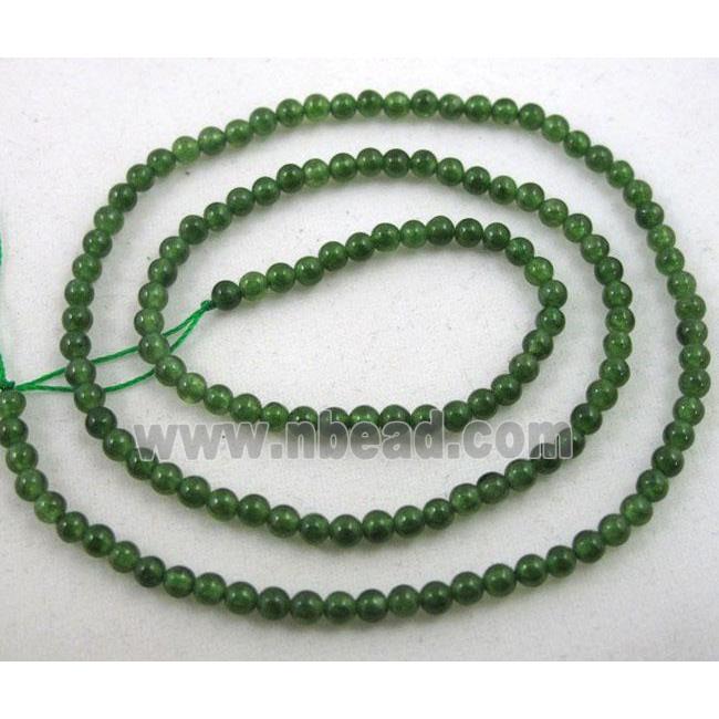 jade beads, tiny, round, green