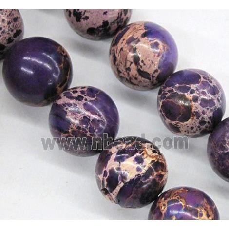 Sea Sediment Jasper beads, purple, round