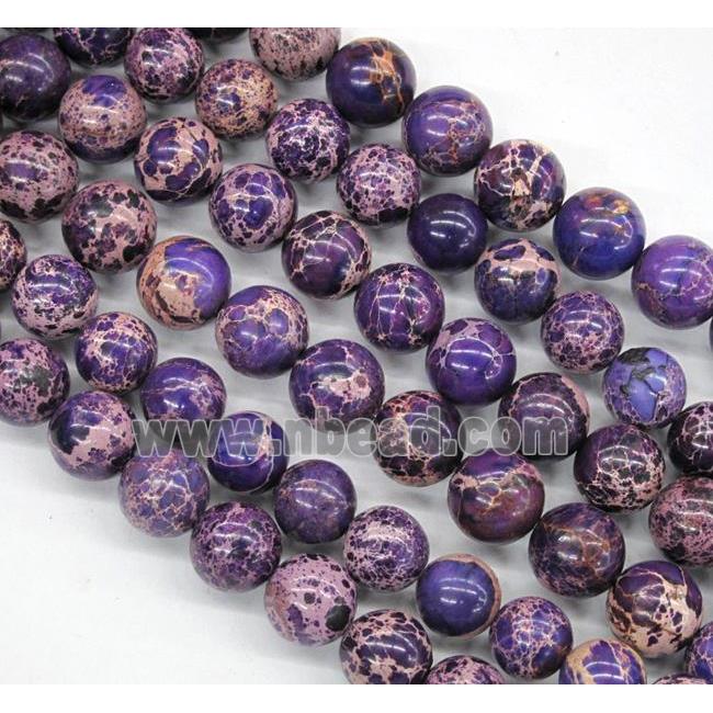 Sea Sediment Jasper beads, purple, round