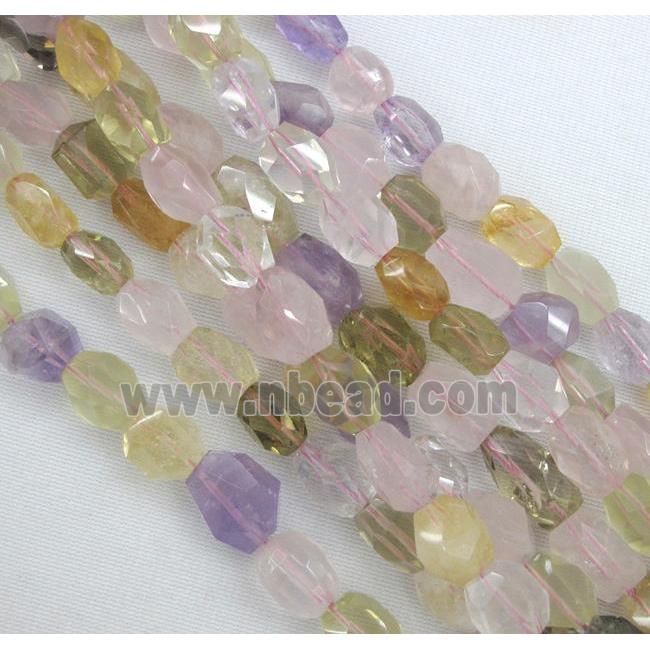 mixed gemstone nugget beads, freeform