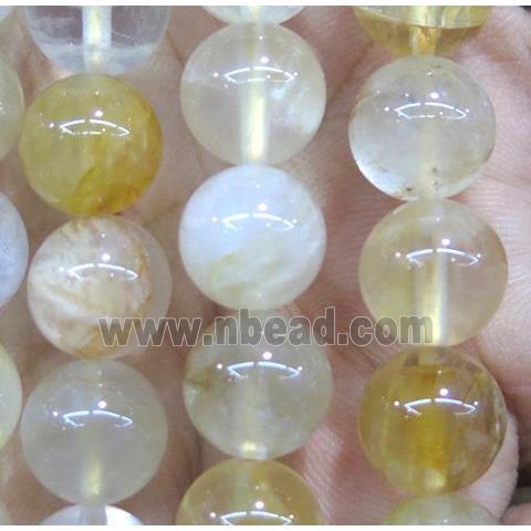 yellow Iron-Quartz beads, round