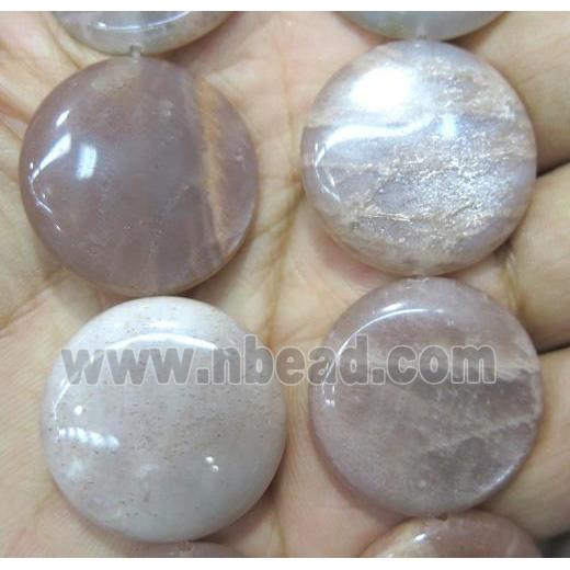 Sunstone beads, flat round