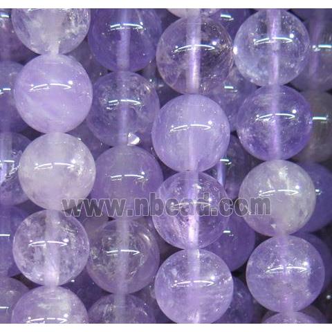 round Amethyst beads, purple