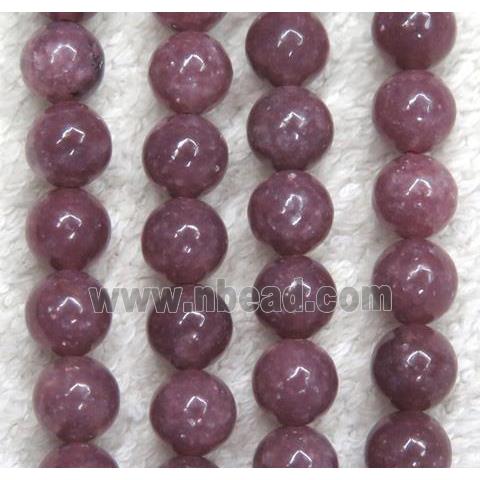 round Lepidolite Beads, pink