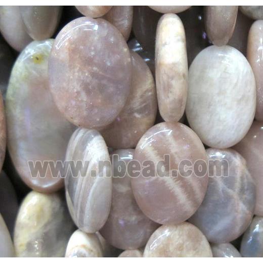 sunstone beads, oval