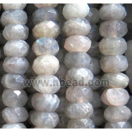 Labradorite beads, faceted rondelle