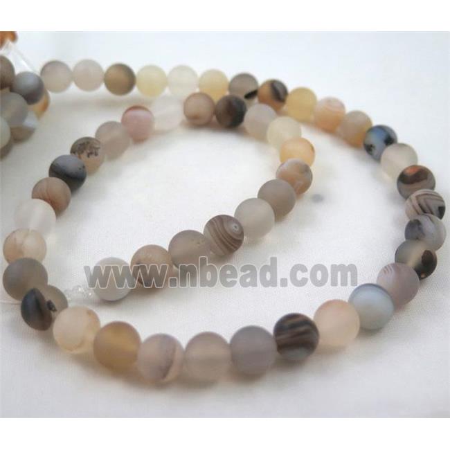 round matte Heihua montana Agate Beads