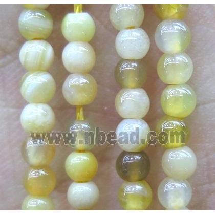 tiny Yellow Agate Bead, round