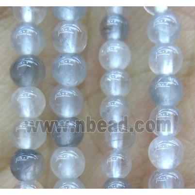 tiny round Cloudy Quartz Beads