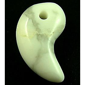 White Turquoise Comma Magatama Pendants