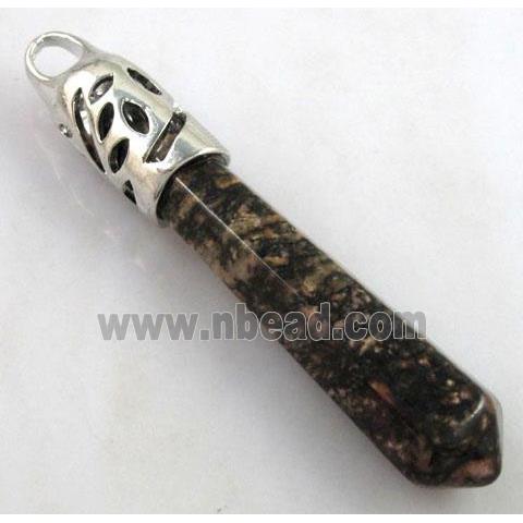 gemstone pendant, stick, point