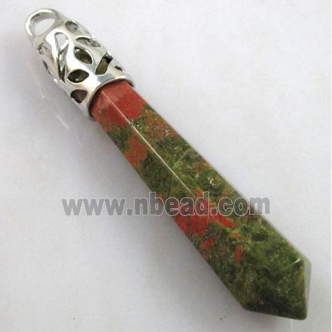 Unakite Stone pendant, stick, point