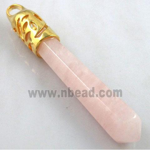 Rose Quartz Stone pendant, stick, point