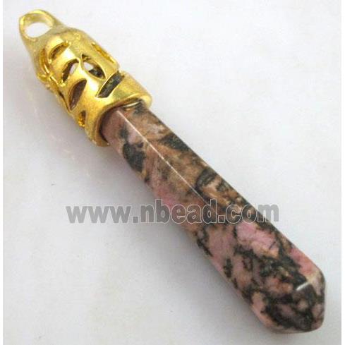 Rhodonite pendant, stick, point