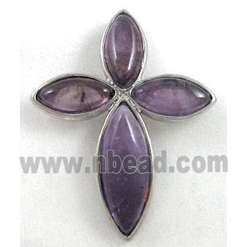 purple fluorite stone pendant