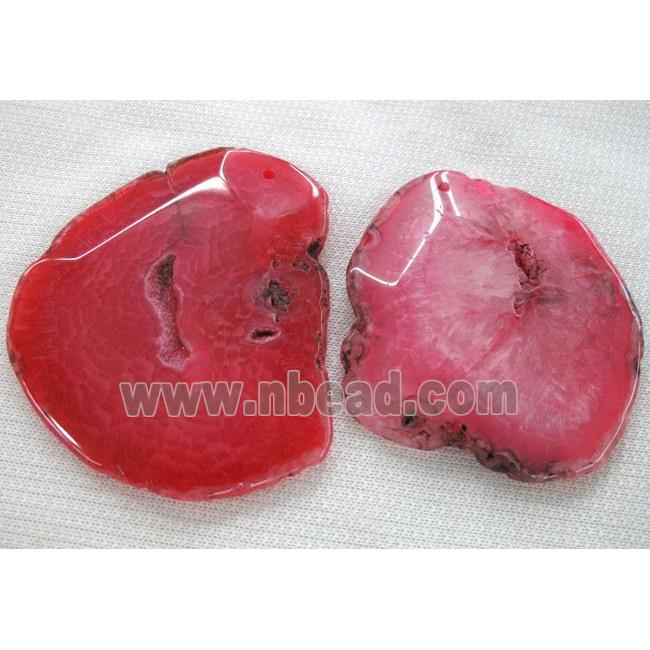 Natural agate stone slab pendant