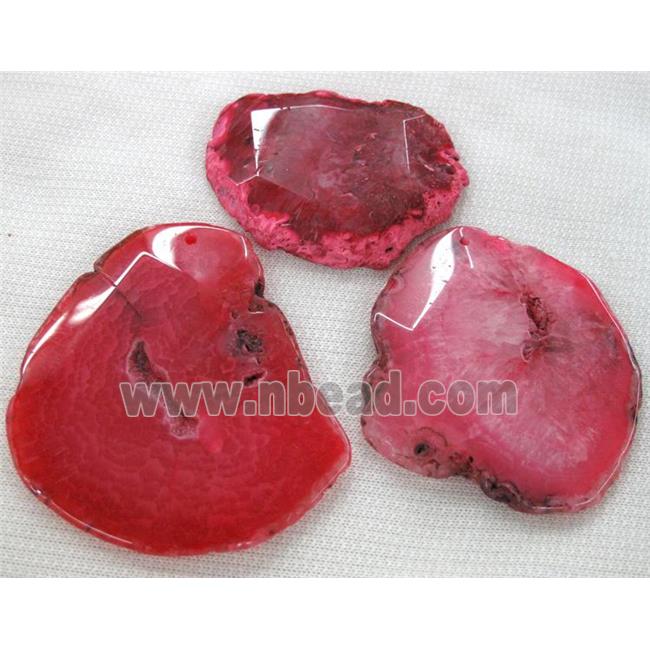 Natural agate stone slab pendant