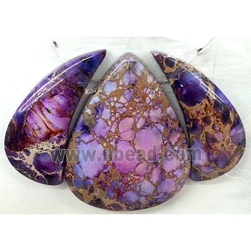 Purple Imperial Jasper Teardrop Pendant