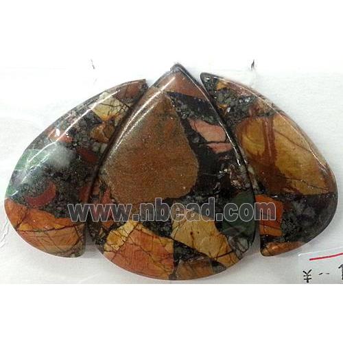 Picasso Jasper Teardrop Pendant Multicolor