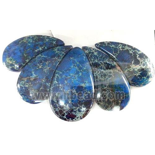 Blue Imperial Jasper Teardrop Pendant