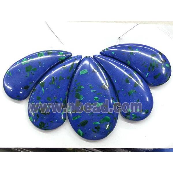 Imperial Jasper Teardrop Pendant Blue Dye