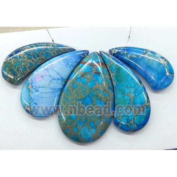 Blue Imperial Jasper Teardrop Pendant