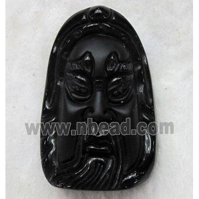 Natural Black Obsidian Buddha Pendant