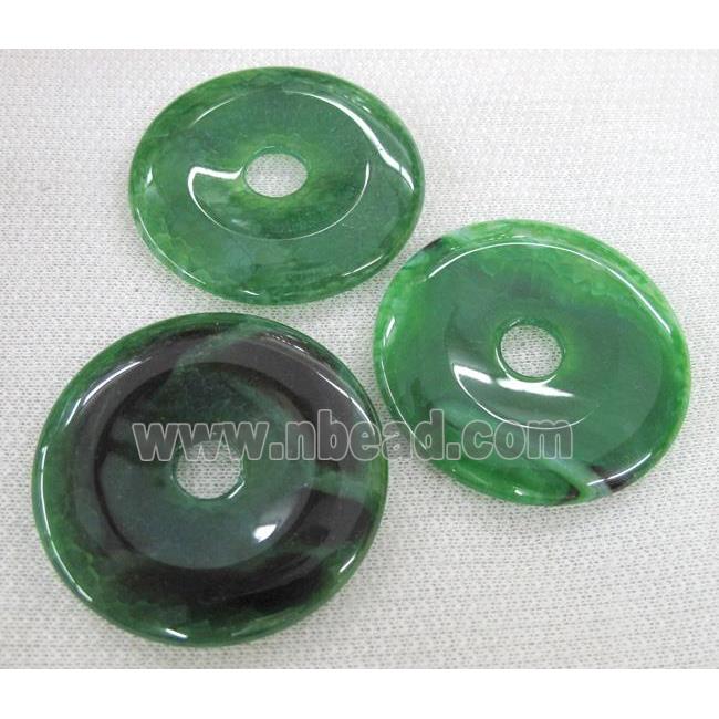 agate pendants, donut, green