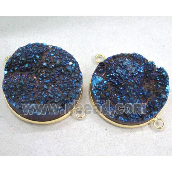 quartz druzy linkers, blue electroplated