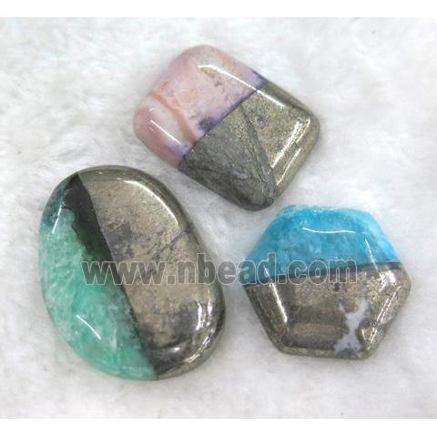 pyrite cabochon, mixed shaped