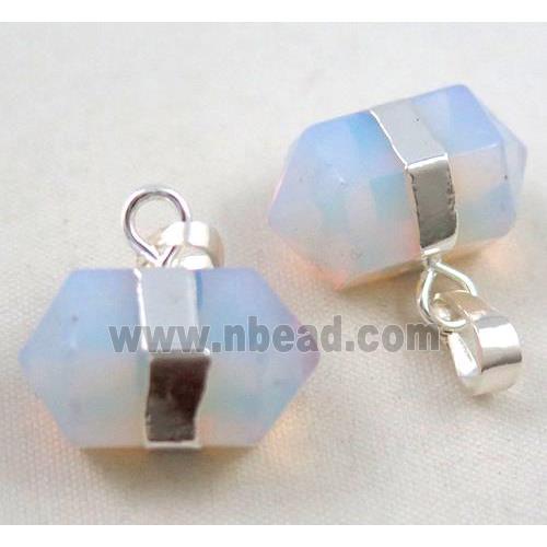 white opalite pendant, bullet