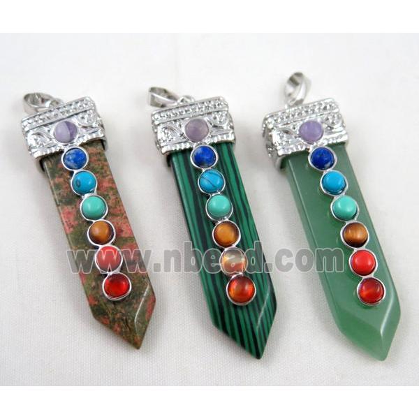 Mixed Gemstone Chakra pendant