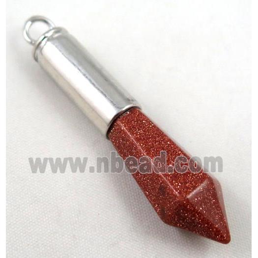 Gold sandStone bullet pendant