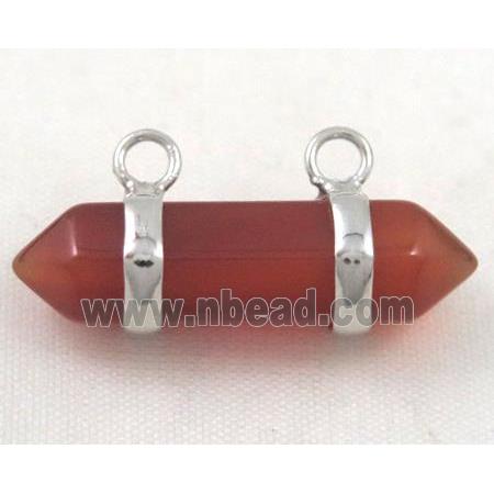 red agate pendant, bullet